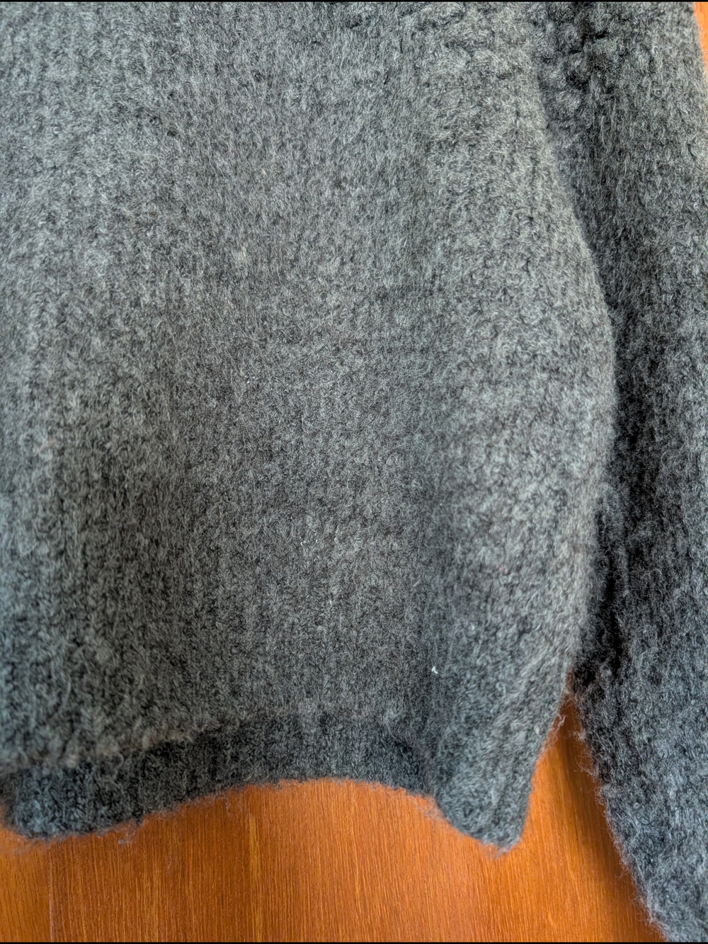 Free People Charcoal Gray Textured Mock Neck Sweater Cozy - Picture 5 of 11